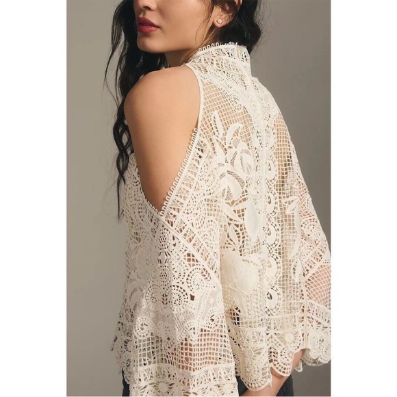 Farm Rio x Anthropologie Guipure Blouse NWT - Picture 3 of 9